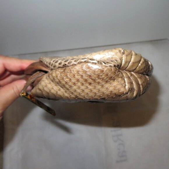 Furla Python Embossed And Smooth Leather Oversized Clutch - Picture 11 of 16